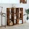 vidaXL Bookcase Smoked Oak 102x32x102 cm Engineered Wood