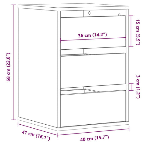 vidaXL Corner Chest of Drawers Artisian Oak 40x41x58 cm Engineered Wood