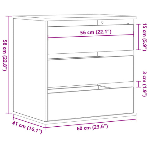 vidaXL Corner Chest of Drawers Artisian Oak 60x41x58 cm Engineered Wood