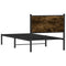 vidaXL Metal Bed Frame without Mattress Smoked Oak 75x190 cm Small Single