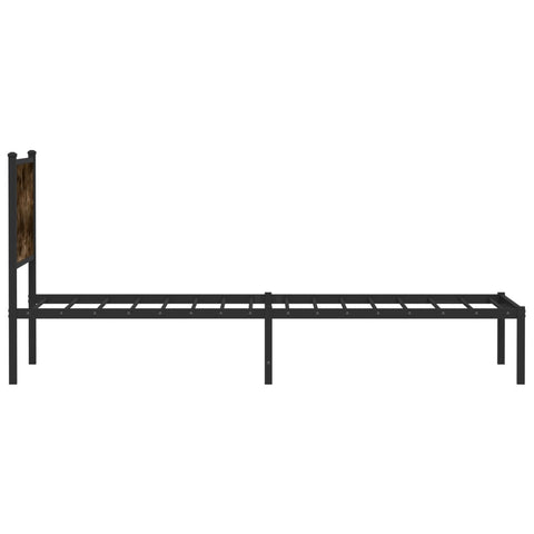 vidaXL Metal Bed Frame without Mattress Smoked Oak 100x190 cm