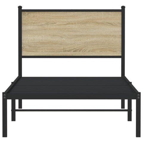 vidaXL Metal Bed Frame without Mattress Sonoma Oak 90x200 cm