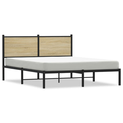 vidaXL Metal Bed Frame without Mattress Sonoma Oak 150x200 cm King Size