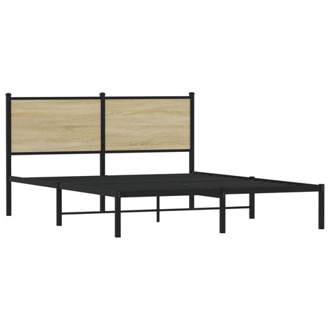 vidaXL Metal Bed Frame without Mattress Sonoma Oak 150x200 cm King Size