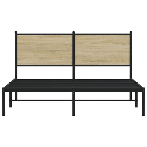 vidaXL Metal Bed Frame without Mattress Sonoma Oak 150x200 cm King Size