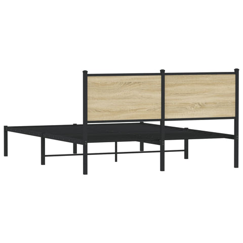 vidaXL Metal Bed Frame without Mattress Sonoma Oak 150x200 cm King Size