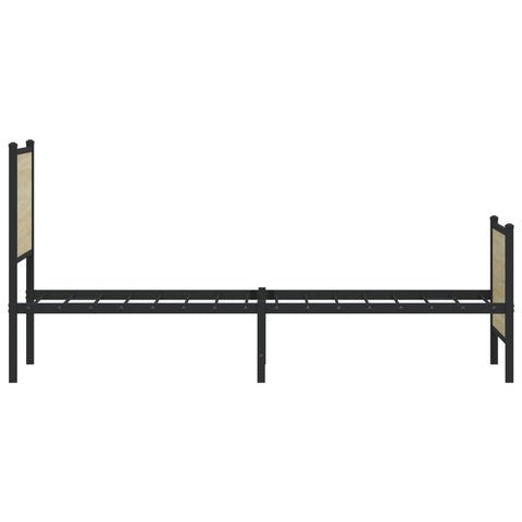 vidaXL Metal Bed Frame without Mattress Sonoma Oak 137x190 cm