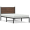 vidaXL Metal Bed Frame without Mattress Brown Oak 100x200 cm