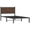vidaXL Metal Bed Frame without Mattress Brown Oak 100x200 cm