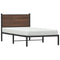 vidaXL Metal Bed Frame without Mattress Brown Oak 100x200 cm
