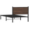 vidaXL Metal Bed Frame without Mattress Brown Oak 100x200 cm