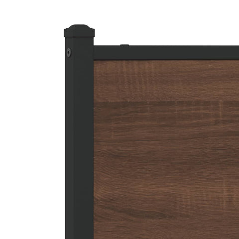 vidaXL Metal Bed Frame without Mattress Brown Oak 100x200 cm