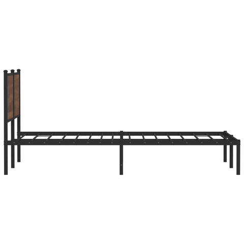vidaXL Metal Bed Frame without Mattress Brown Oak 140x200 cm