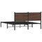 vidaXL Metal Bed Frame without Mattress Brown Oak 140x200 cm
