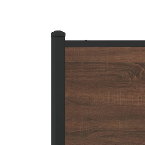 vidaXL Metal Bed Frame without Mattress Brown Oak 75x190 cm Small Single