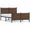 vidaXL Metal Bed Frame without Mattress Brown Oak 137x190 cm