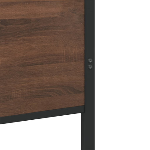 vidaXL Metal Bed Frame without Mattress Brown Oak 137x190 cm