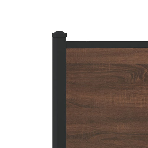 vidaXL Metal Bed Frame without Mattress Brown Oak 137x190 cm