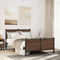 vidaXL Metal Bed Frame without Mattress Brown Oak 137x190 cm