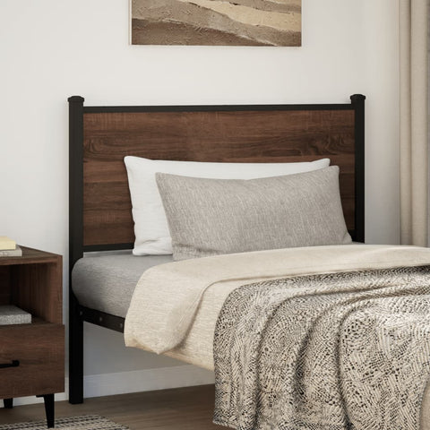 vidaXL Headboard Brown Oak 107 cm Engineered Wood and Steel