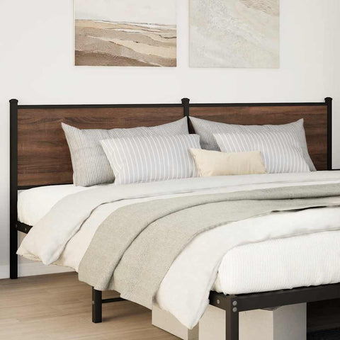 vidaXL Headboard Brown Oak 190 cm Engineered Wood and Steel