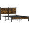 vidaXL Metal Bed Frame without Mattress Smoked Oak 120x200 cm