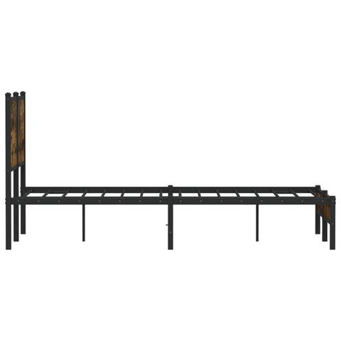 vidaXL Metal Bed Frame without Mattress Smoked Oak 120x200 cm