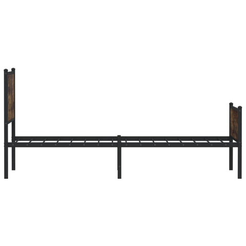 vidaXL Metal Bed Frame without Mattress Smoked Oak 75x190 cm Small Single