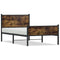 vidaXL Metal Bed Frame without Mattress Smoked Oak 107x203 cm