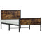vidaXL Metal Bed Frame without Mattress Smoked Oak 107x203 cm