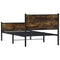 vidaXL Metal Bed Frame without Mattress Smoked Oak 107x203 cm