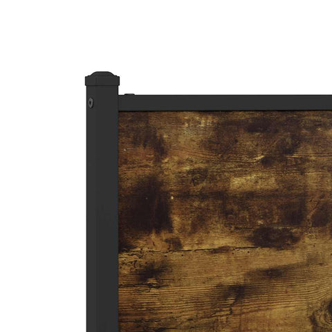 vidaXL Metal Bed Frame without Mattress Smoked Oak 107x203 cm