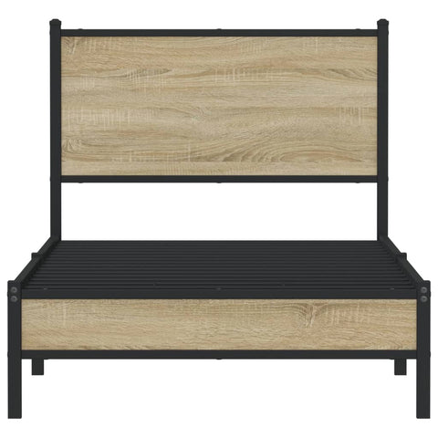 vidaXL Metal Bed Frame without Mattress Sonoma Oak 80x200 cm