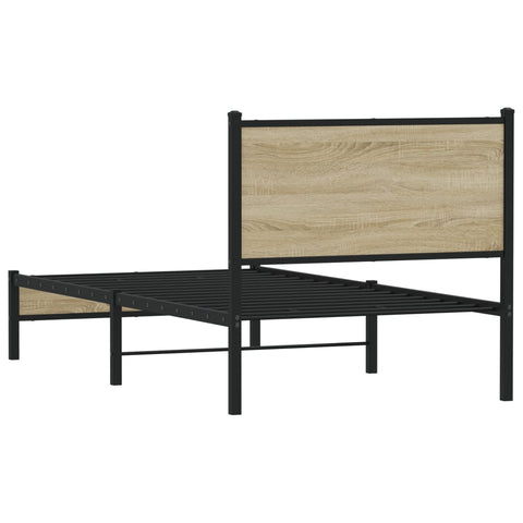 vidaXL Metal Bed Frame without Mattress Sonoma Oak 80x200 cm