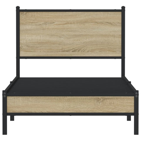 vidaXL Metal Bed Frame without Mattress Sonoma Oak 90x200 cm