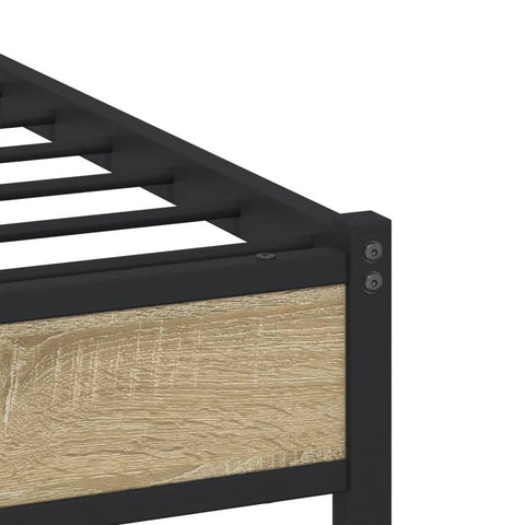 vidaXL Metal Bed Frame without Mattress Sonoma Oak 90x200 cm