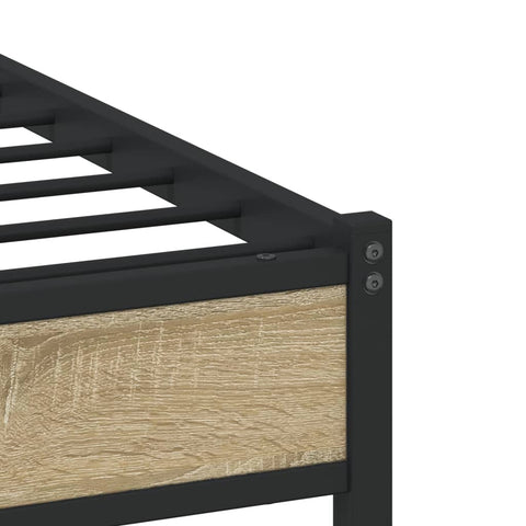 vidaXL Metal Bed Frame without Mattress Sonoma Oak 100x200 cm