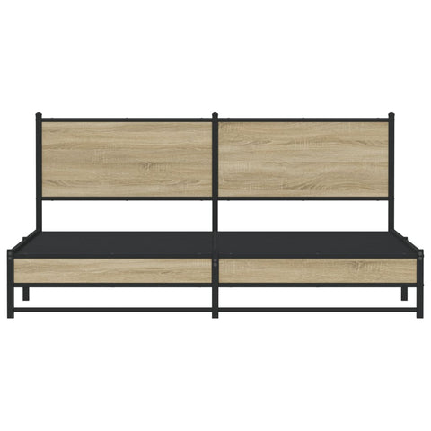 vidaXL Metal Bed Frame without Mattress Sonoma Oak 160x200 cm