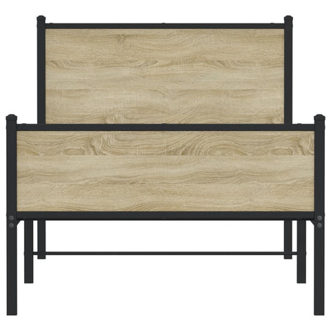 vidaXL Metal Bed Frame without Mattress Sonoma Oak 90x190 cm Single