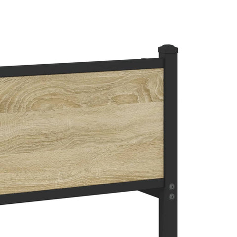 vidaXL Metal Bed Frame without Mattress Sonoma Oak 90x190 cm Single