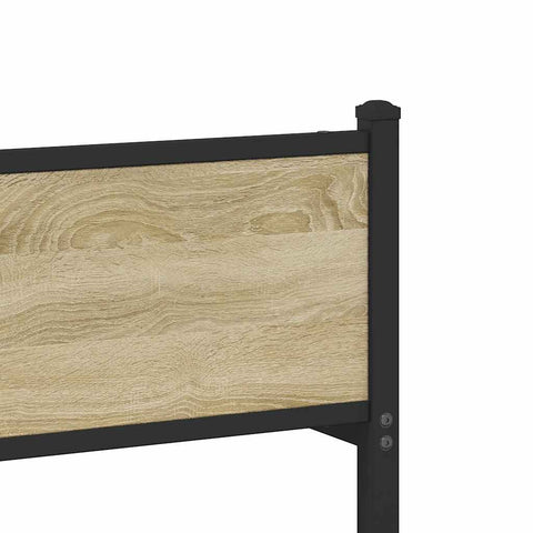 vidaXL Metal Bed Frame without Mattress Sonoma Oak 137x190 cm