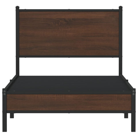 vidaXL Metal Bed Frame without Mattress Brown Oak 80x200 cm