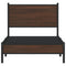 vidaXL Metal Bed Frame without Mattress Brown Oak 80x200 cm