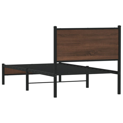vidaXL Metal Bed Frame without Mattress Brown Oak 80x200 cm