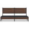 vidaXL Metal Bed Frame without Mattress Brown Oak 160x200 cm