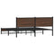 vidaXL Metal Bed Frame without Mattress Brown Oak 160x200 cm