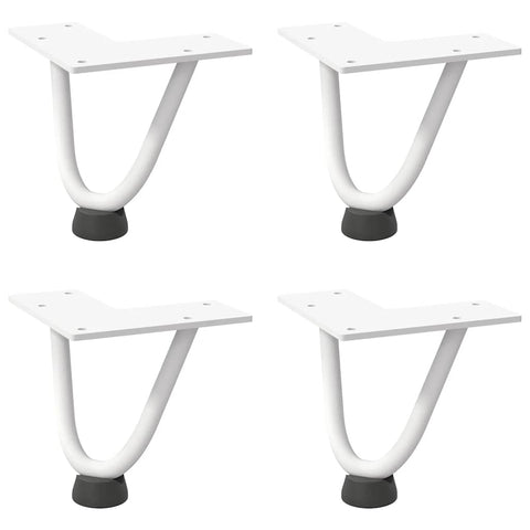 vidaXL Hairpin Legs for Coffee Table 4 pcs White 10 cm Solid Steel