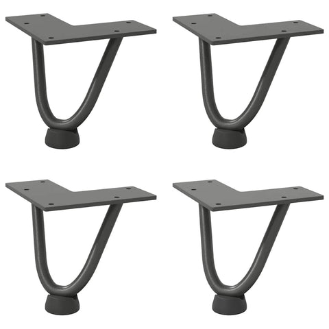 vidaXL Hairpin Legs for Coffee Table 4 pcs Anthracite 10 cm Solid Steel