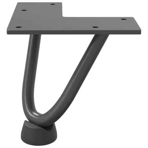 vidaXL Hairpin Legs for Coffee Table 4 pcs Anthracite 10 cm Solid Steel