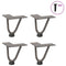 vidaXL Hairpin Table Legs 4 pcs Natural Steel 10 cm Solid Steel